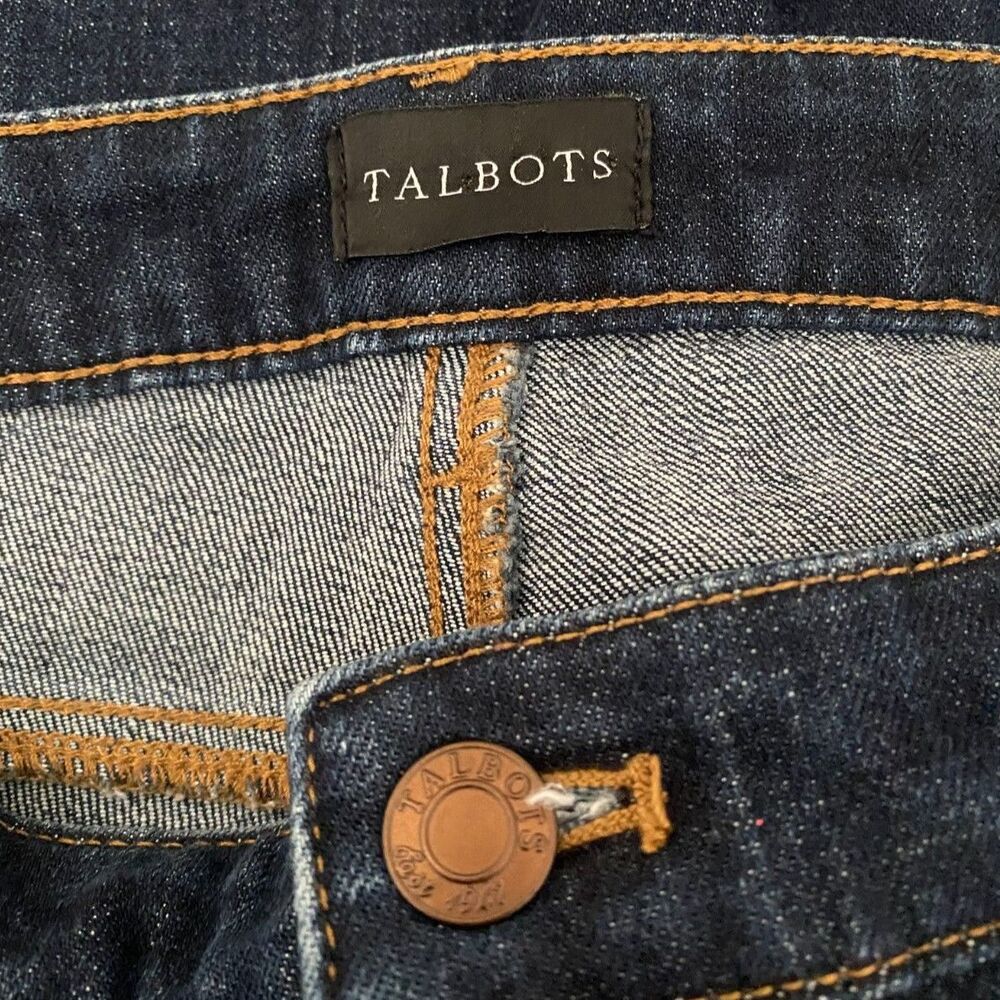 Talbots Barely Boot Cut Jeans 10 Short Dark Wash Indigo High Rise Denim Stretch - Picture 4 of 10